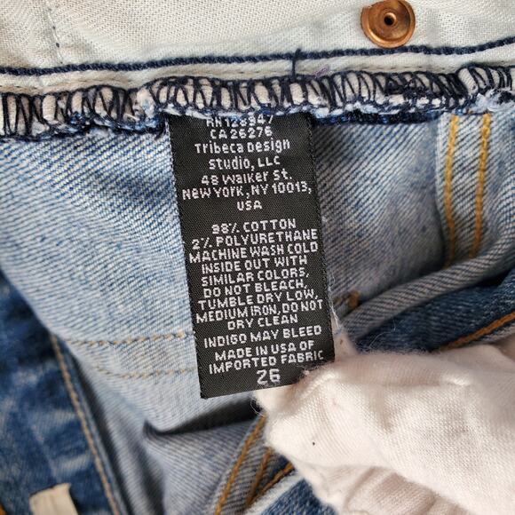 Nili Lotan Vianca Flare Leg Raw Hem Jeans Venice Wash Blue Denim USA Size 26 - Picture 10 of 11